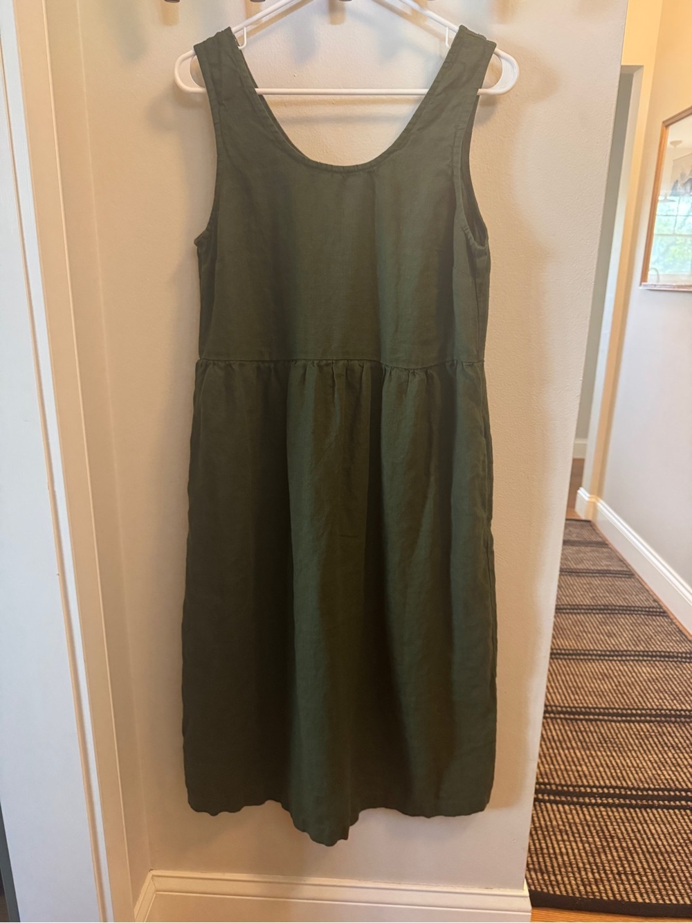 not PERFECT LINEN Valley dress, Juniper Green, size M